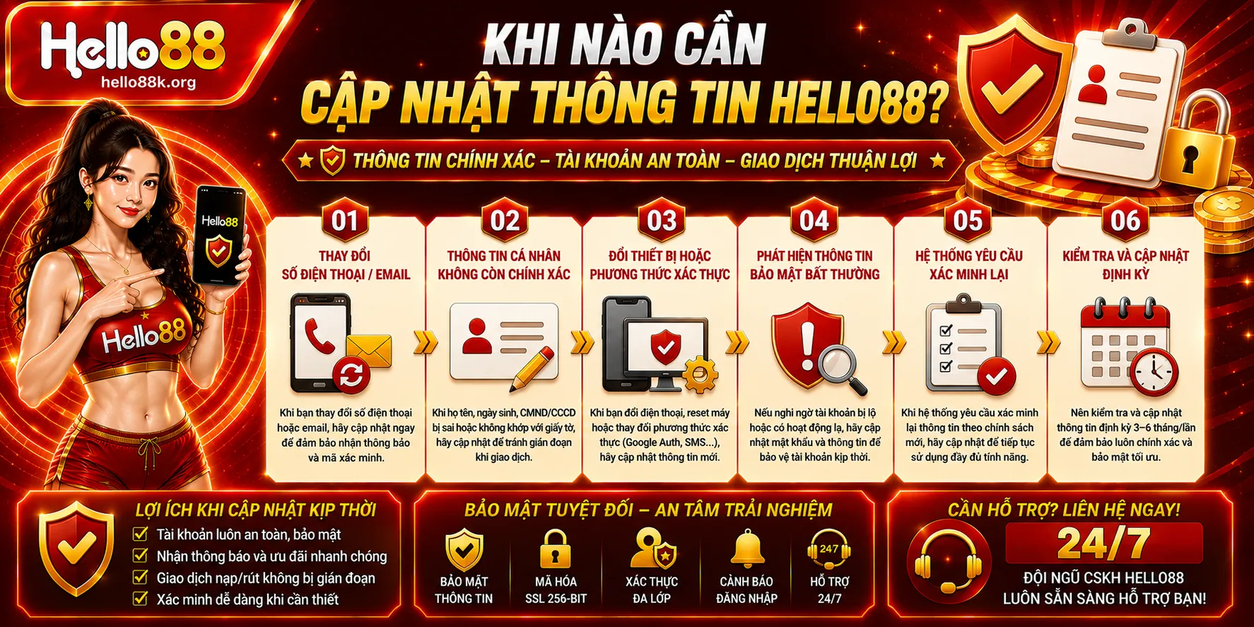 Khi nào cần cập nhật thông tin Hello88?