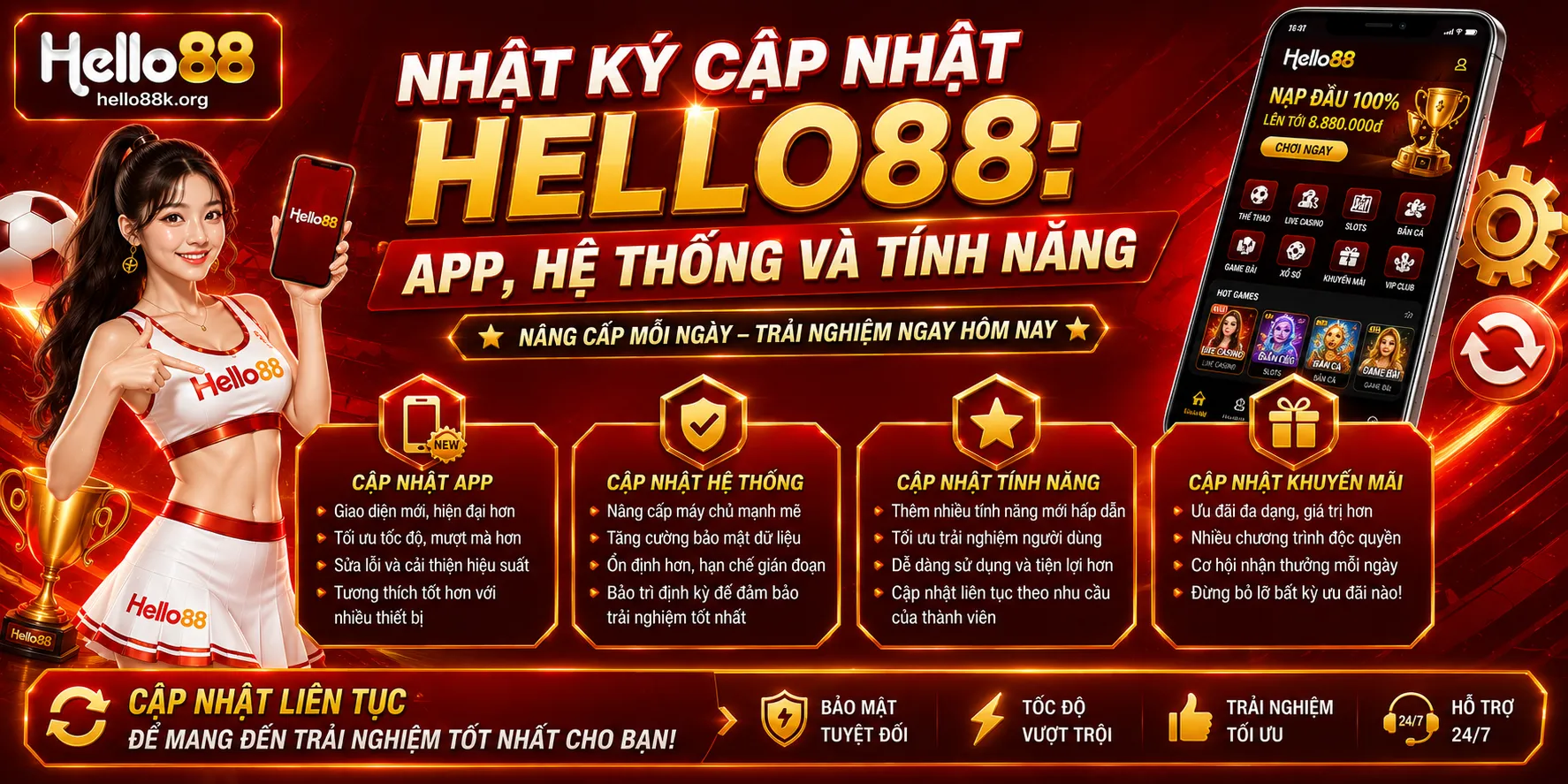 Nhật Ký Cập Nhật Hello88