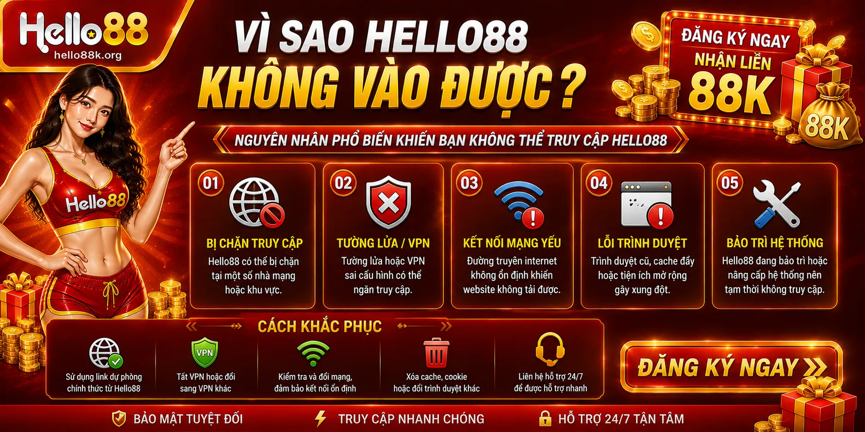 Vì sao Hello88 không vào được?